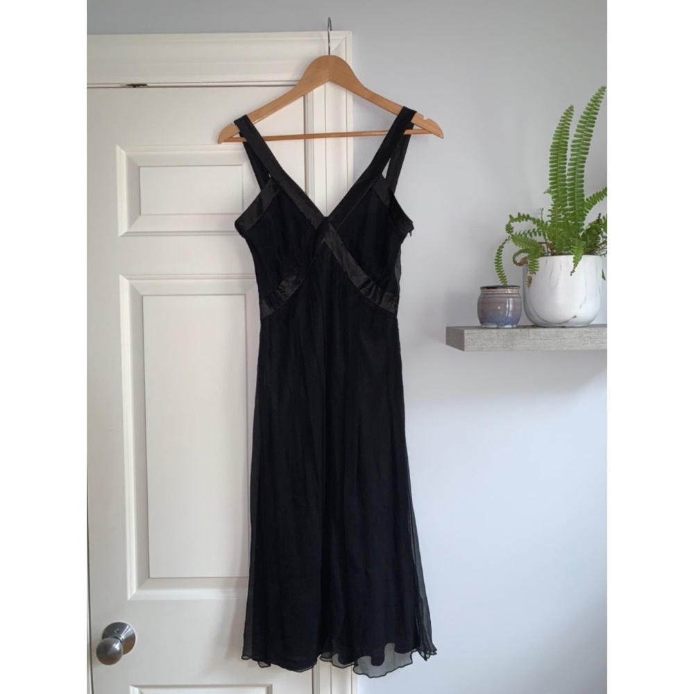 FEVER Black Chiffon Overlay Midi Dress